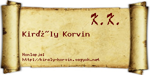 Király Korvin névjegykártya